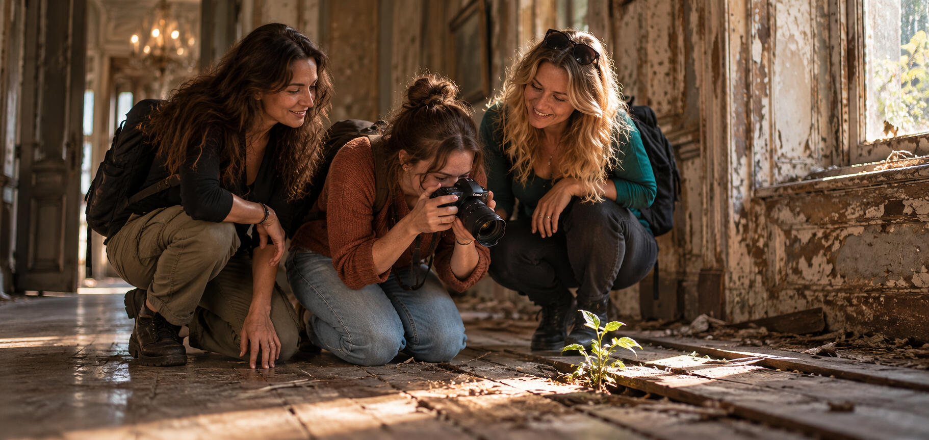 Das Foto - Die drei Fotografinnen Fotografinnen entdecken einen grünen Hoffnungsschimmer